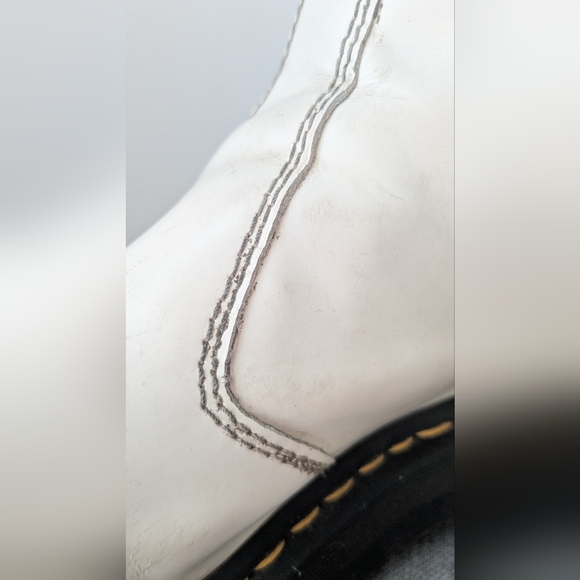 Dr Martens sz 8M 9W white leather platform chelsea boots - Air Wair - Picture 5 of 16